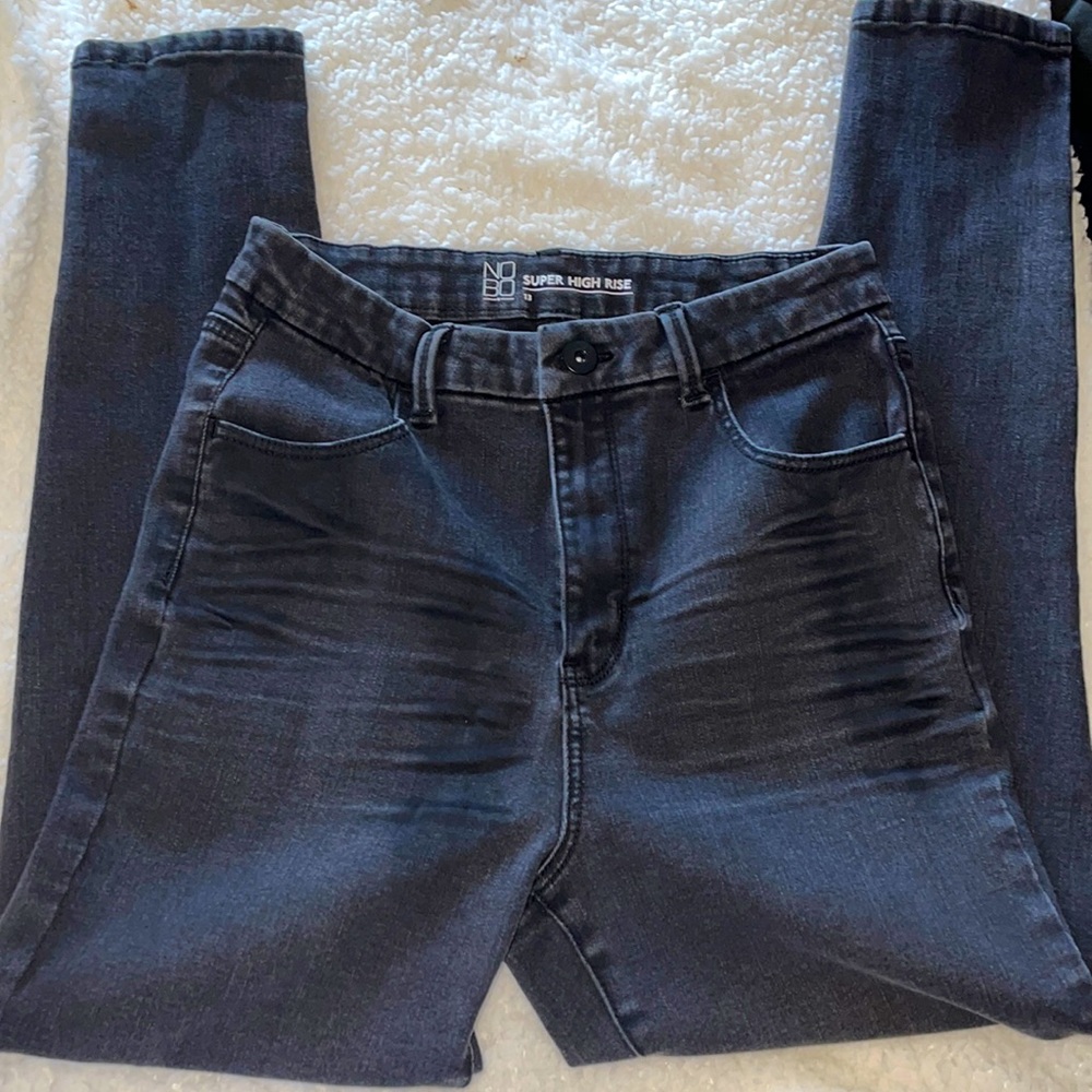 High-rise jeans, black size 13